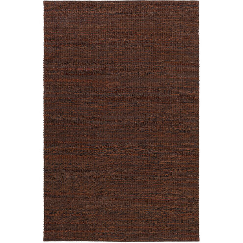 Vista 120 X 96 inch Brown and Black Area Rug, Leather and Cotton