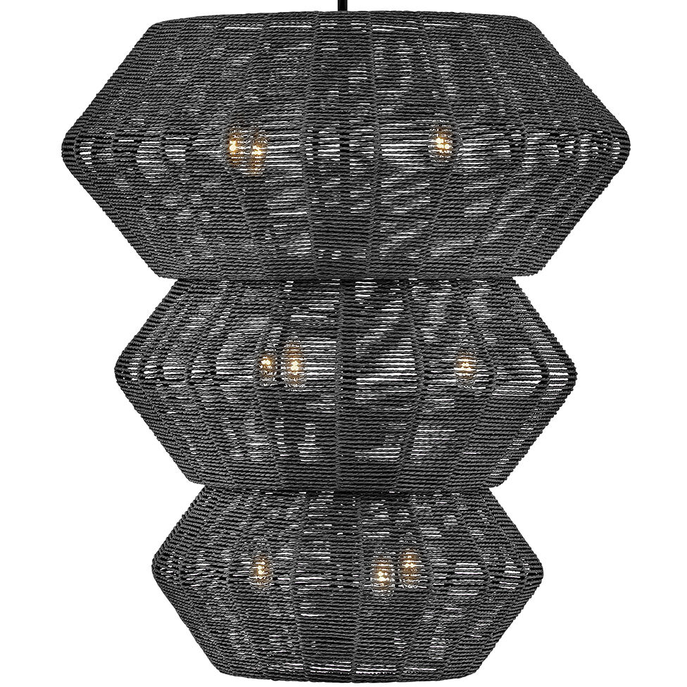 Lisa McDennon Luca 10 Light 27.75 inch Black Chandelier Ceiling Light, Multi Tier