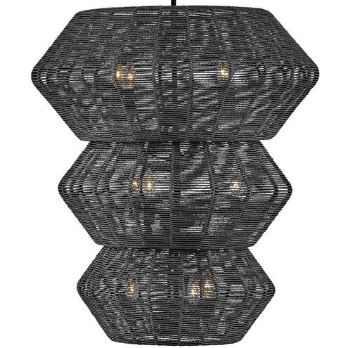 Lisa McDennon Luca 10 Light 27.75 inch Black Chandelier Ceiling Light, Multi Tier