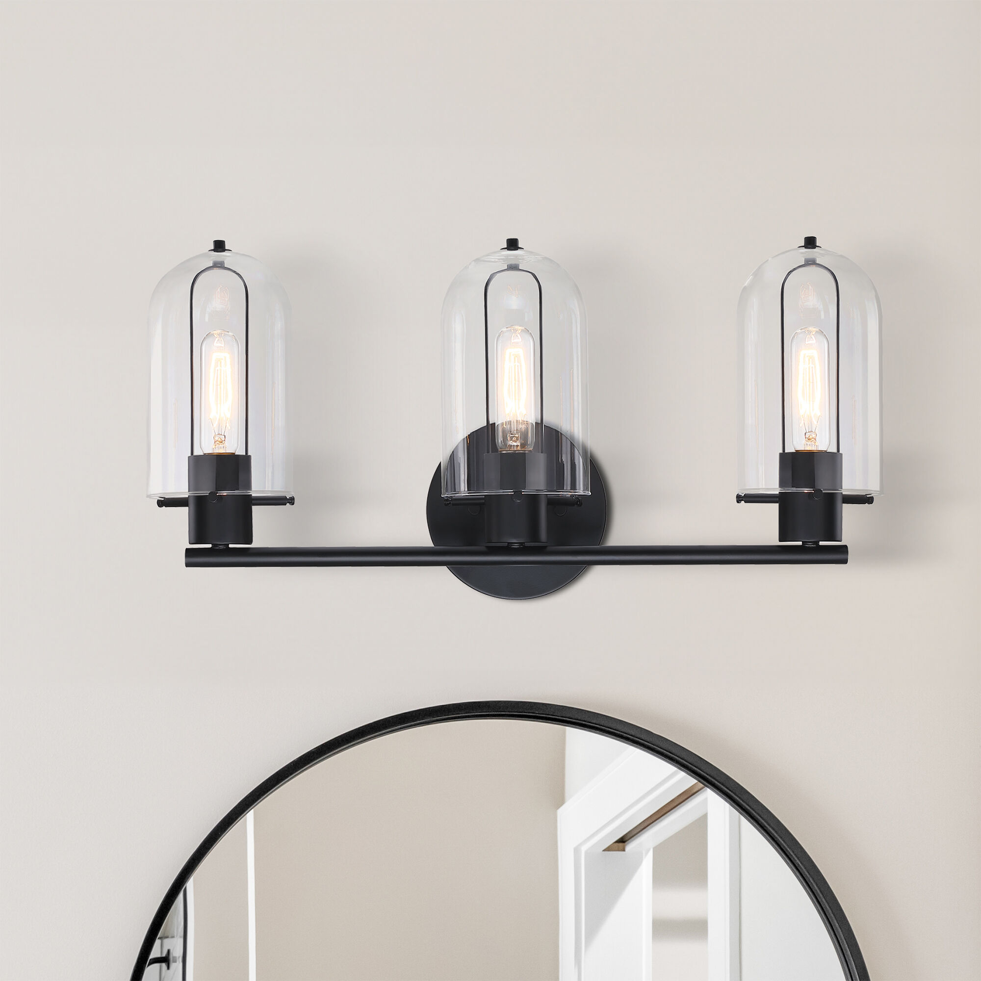 Skylar 3 Light 24.5 inch Matte Black Vanity Light Wall Light