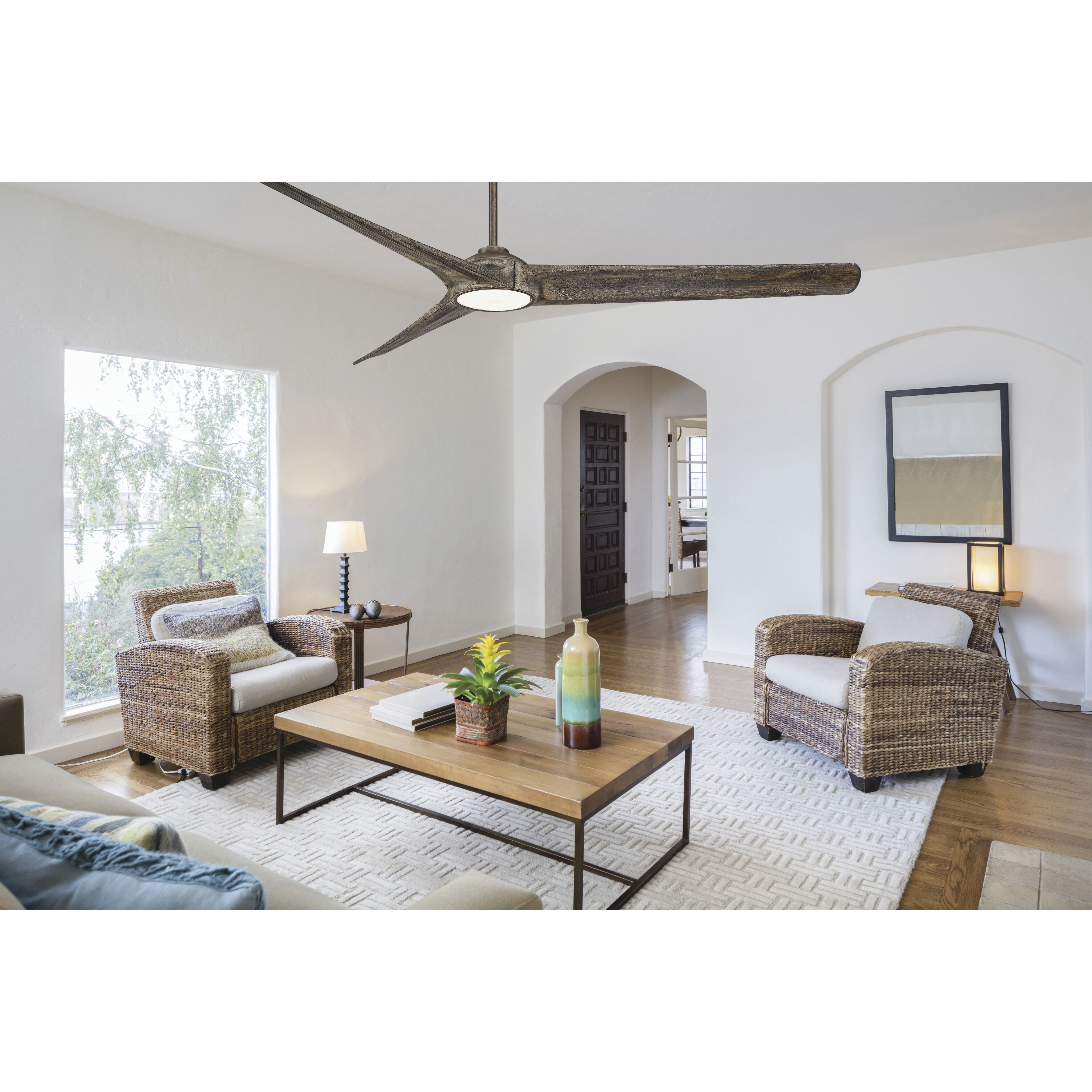 Timber 84 inch Heirloom Bronze/Aged Boardwalk with Aged Boardwalk Blades Ceiling Fan