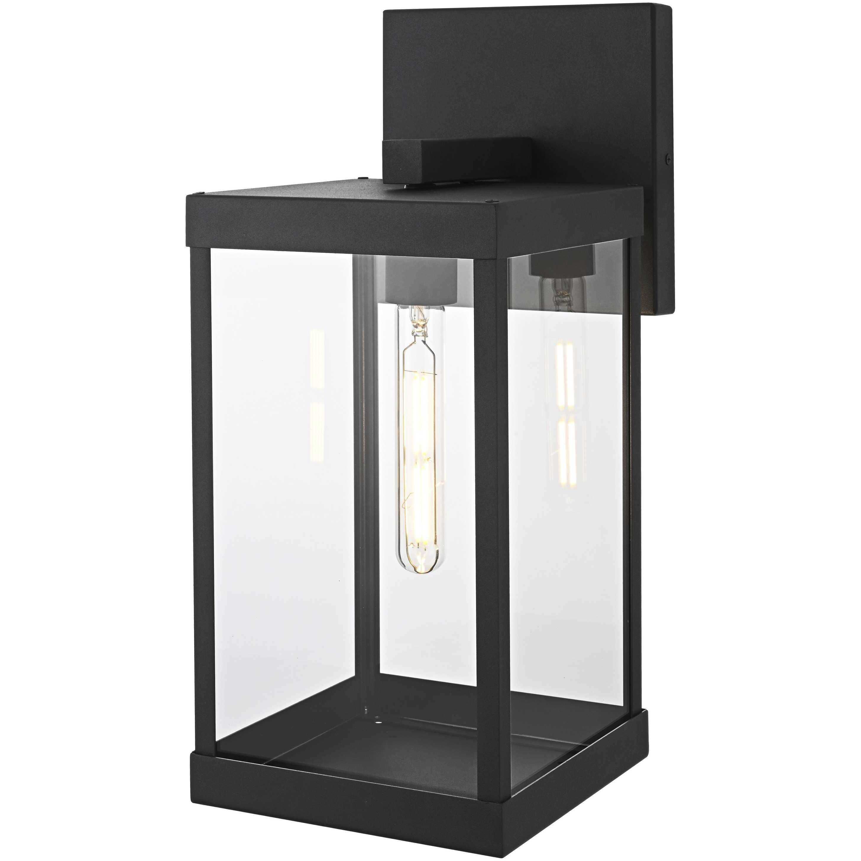 Peter 1 Light 18 inch Black Outdoor Wall Sconce