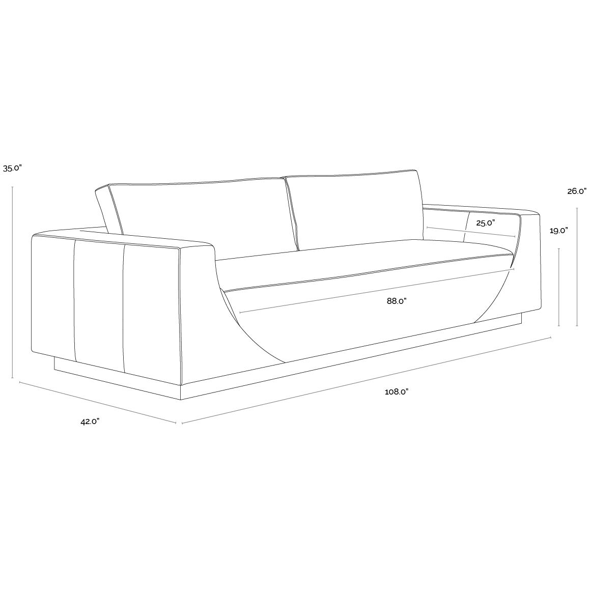 Anakin Dark Brown / Tuscany Cognac Leather Sofa