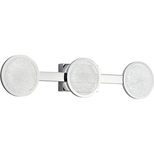 Delaine LED 30 inch Chrome Bathroom Vanity Light Wall Light, 3 Arm