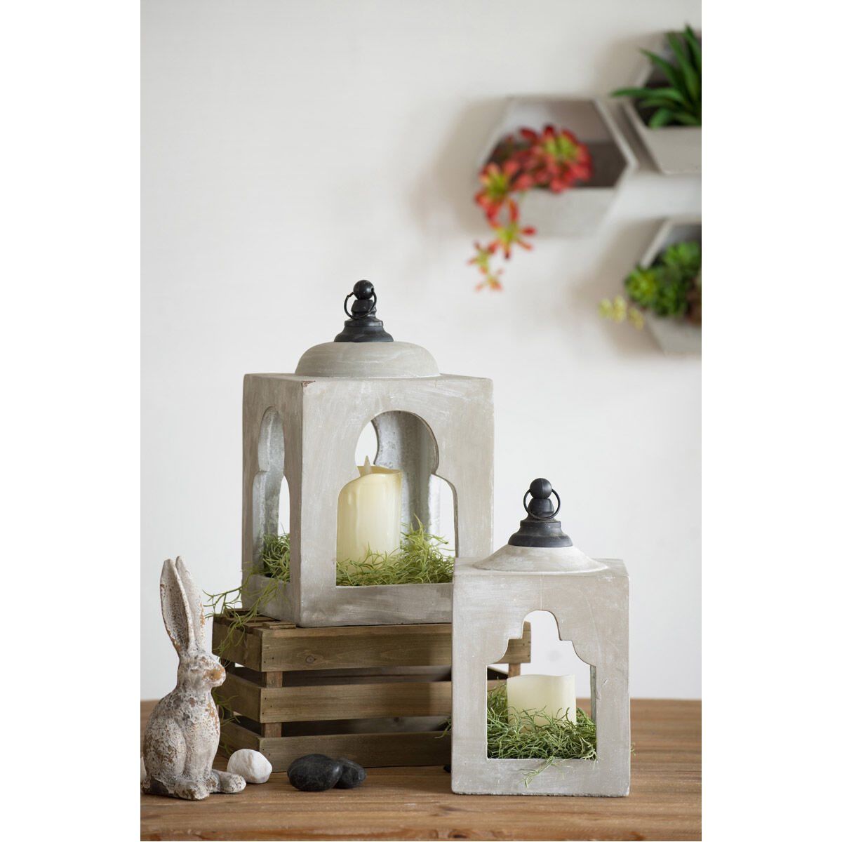 Garden 9.1 inch Gray Lantern