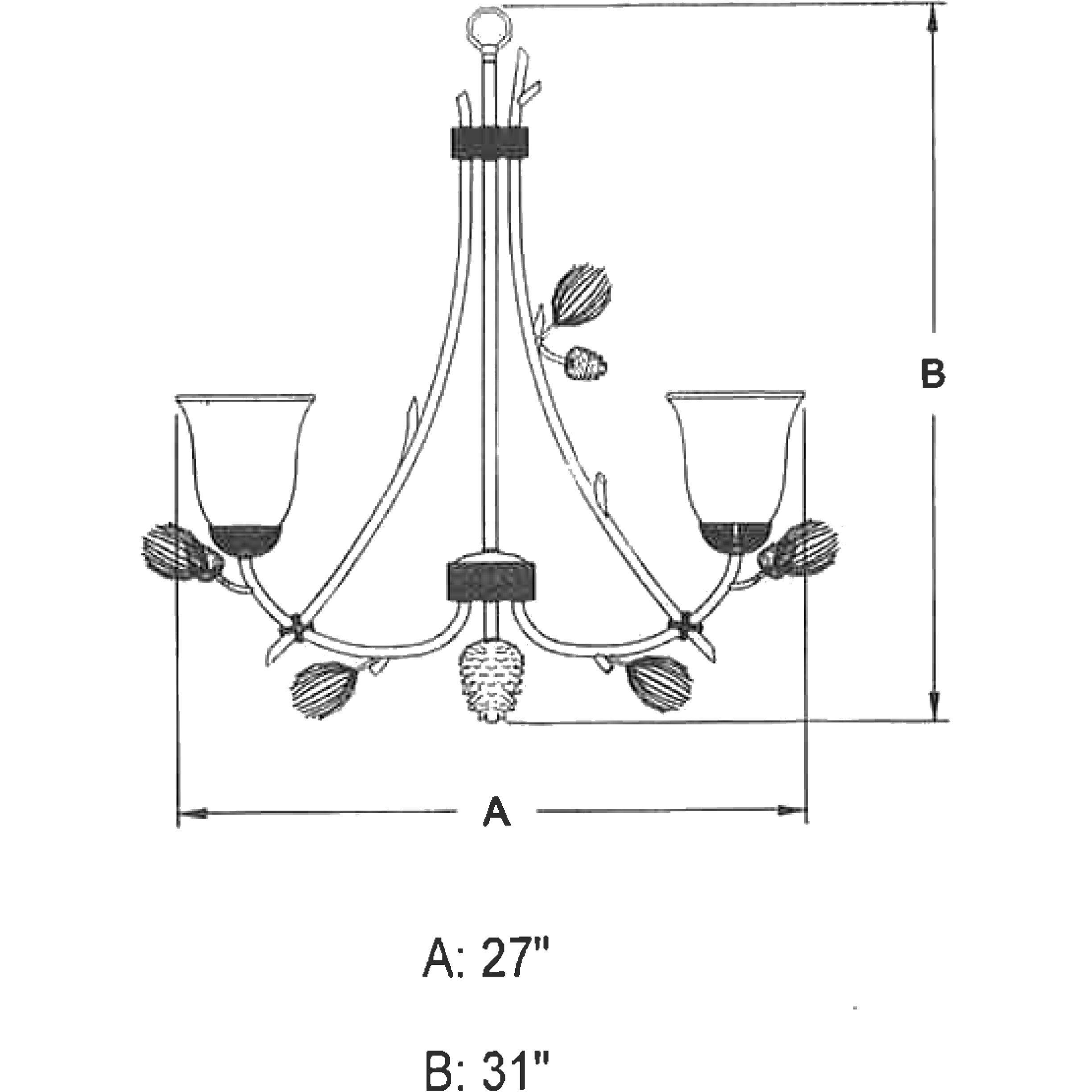 Sierra LED 27 inch Black Walnut Chandelier Ceiling Light