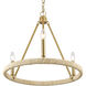 Abaca 3 Light 20 inch Brushed Gold Chandelier Ceiling Light