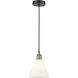 Berkshire 1 Light 8 inch Black Antique Brass Mini Pendant Ceiling Light