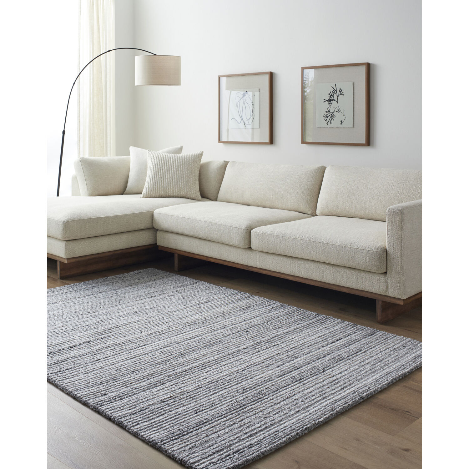 Aubree 36 X 24 inch Charcoal/Gray/Black Handmade Rug in 2 x 3