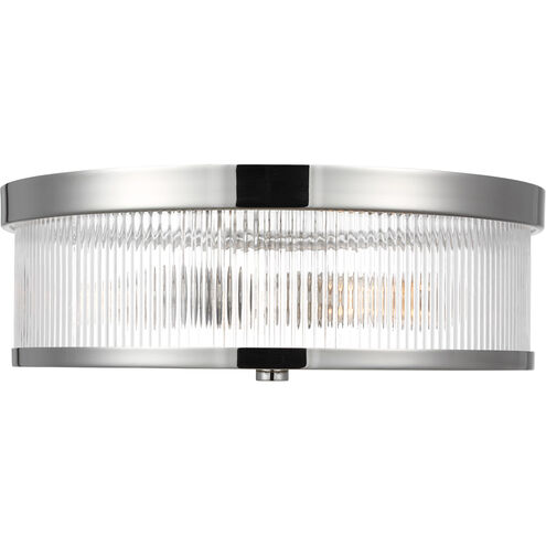 C&M by Chapman & Myers Geneva 2 Light 14 inch Polished Nickel Flush Mount Ceiling Light