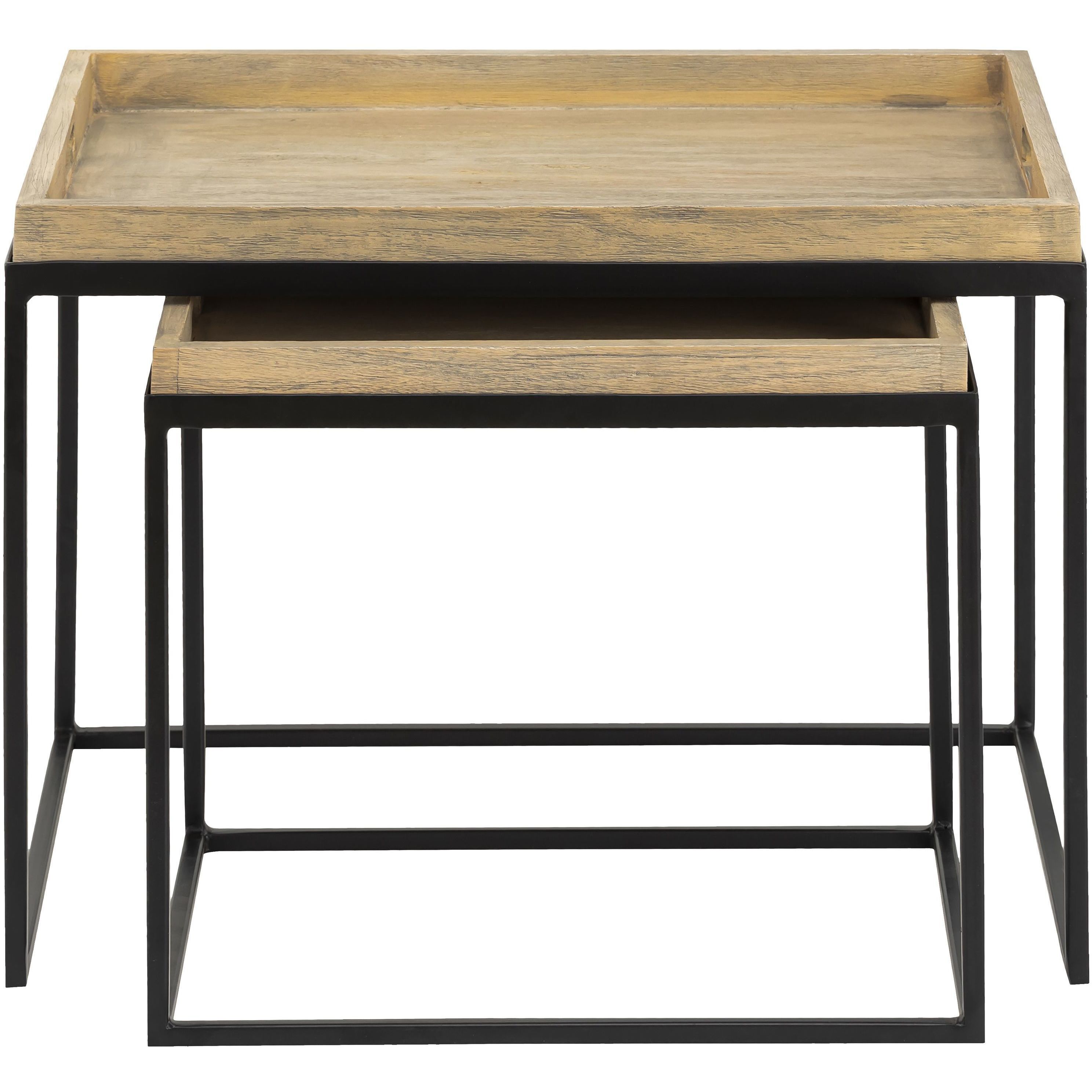 Akin 24 X 18 inch Natural with Black Accent Table, Set of 2