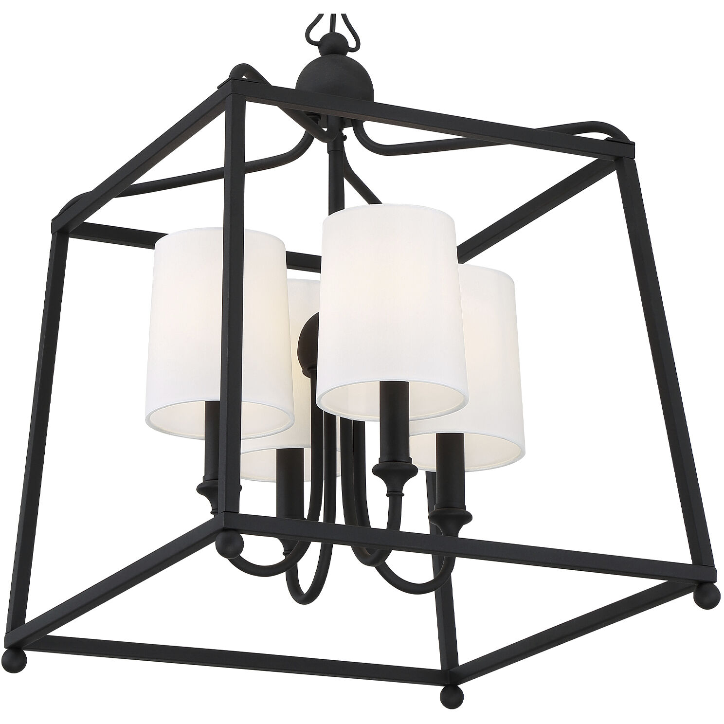 Sylvan 4 Light 16 inch Black Forged Lantern Chandelier Ceiling Light