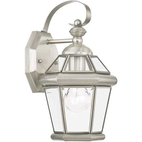 Georgetown 1 Light 12 inch Brushed Nickel Outdoor Wall Lantern