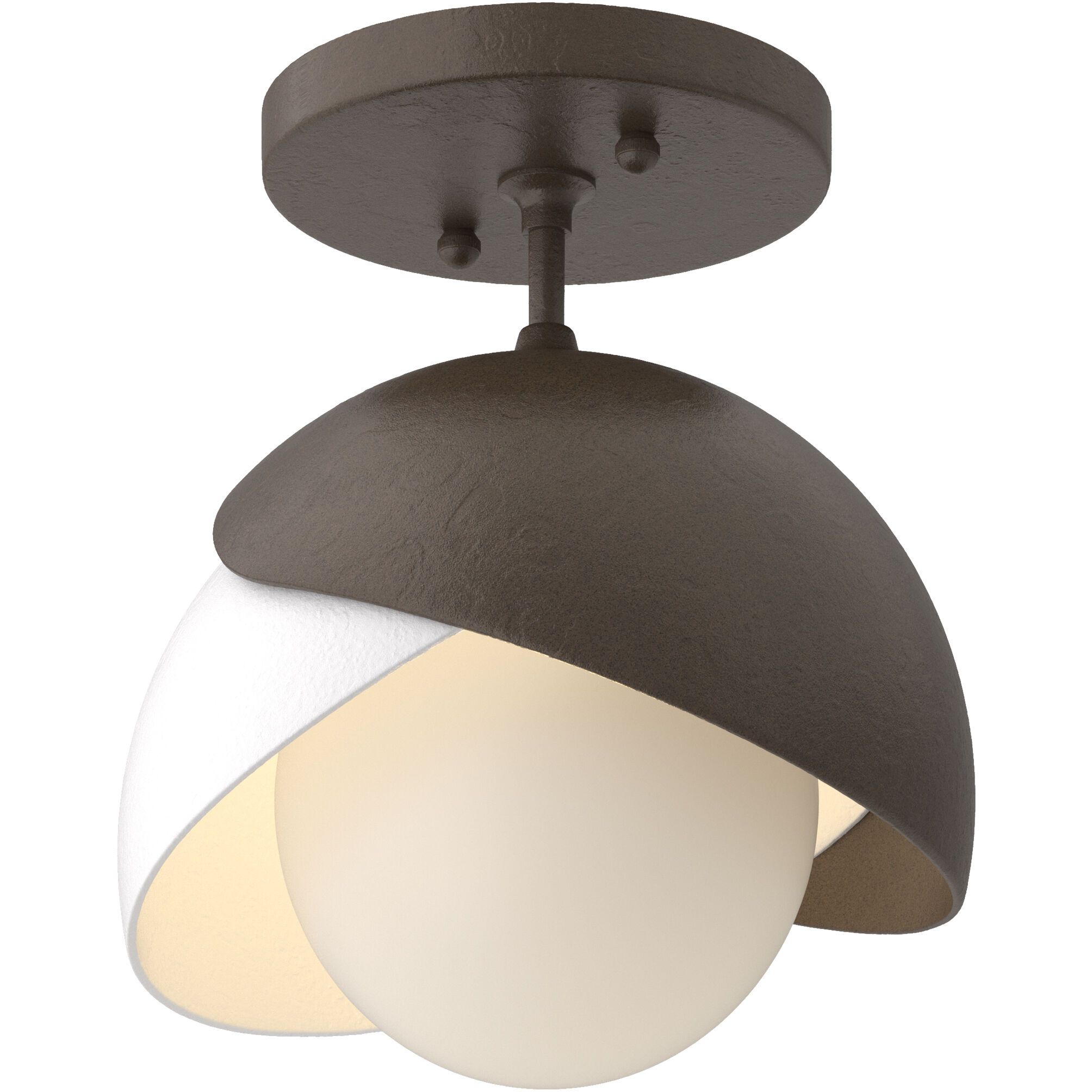 Brooklyn 1 Light 6 inch Bronze and Black Semi-Flush Ceiling Light in Bronze/Black