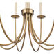 Neville 8 Light 28 inch Natural Brass with Bleached White Wood and Off White Chandelier Ceiling Light