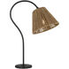 Amber Lewis Dume 23.5 inch 15 watt Aged Iron Arched Table Lamp Portable Light in Natural Abaca