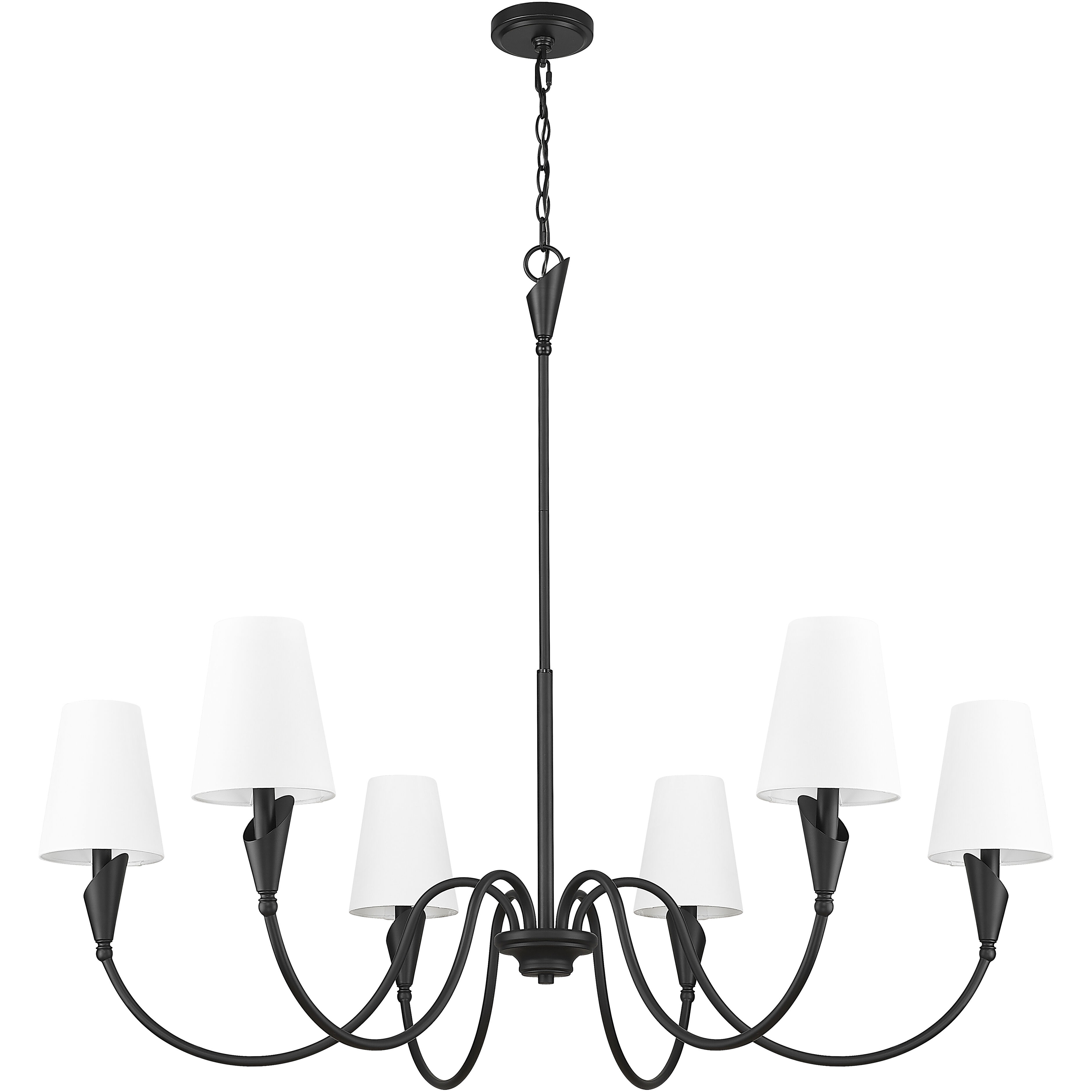Claudelle 6 Light 46 inch Matte Black Chandelier Ceiling Light