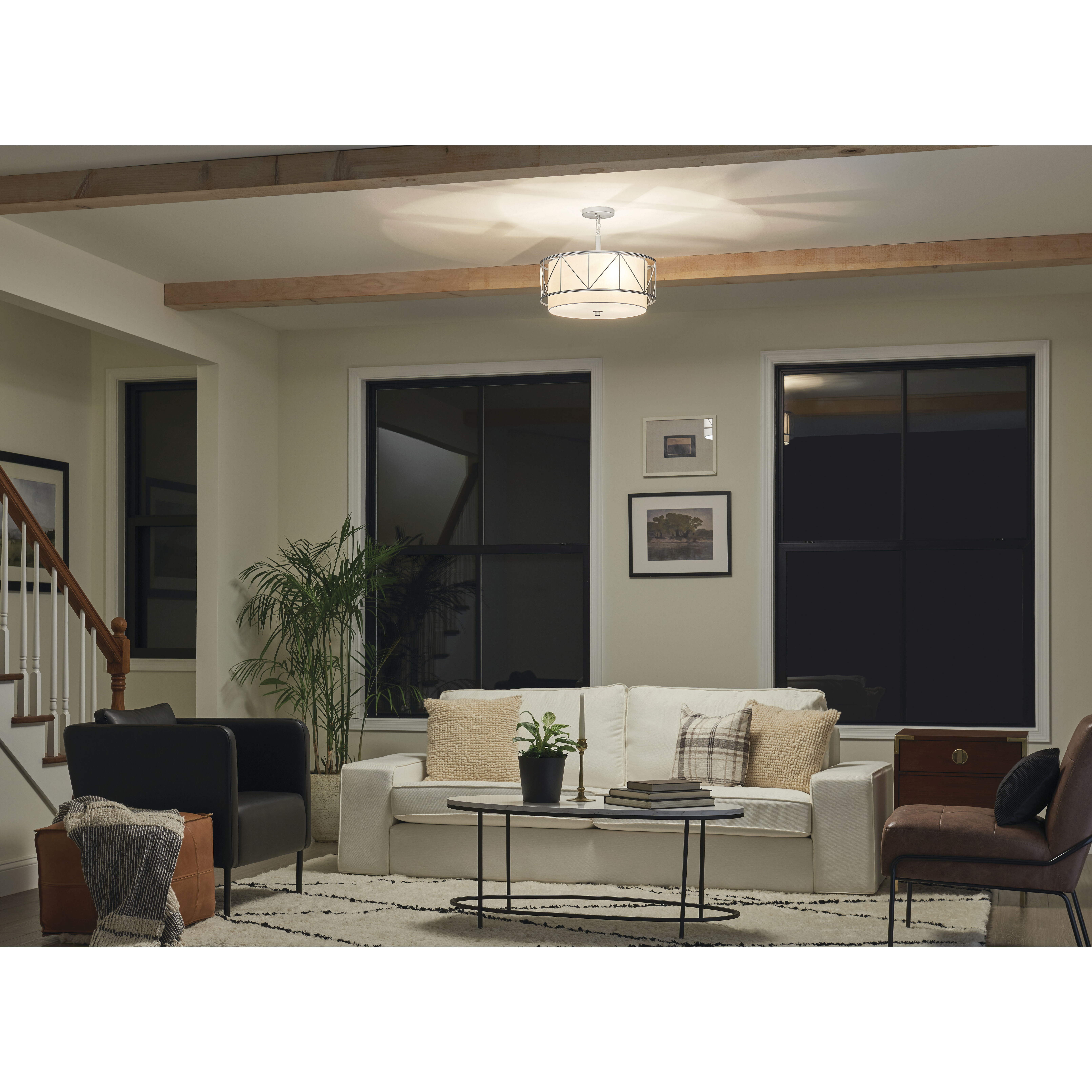 Birkleigh 3 Light 18 inch Satin Nickel Flush Mount Ceiling Light