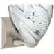 Sasha II LED 6 inch Satin Nickel Mini Sconce Wall Light in Marble Grigio Glass