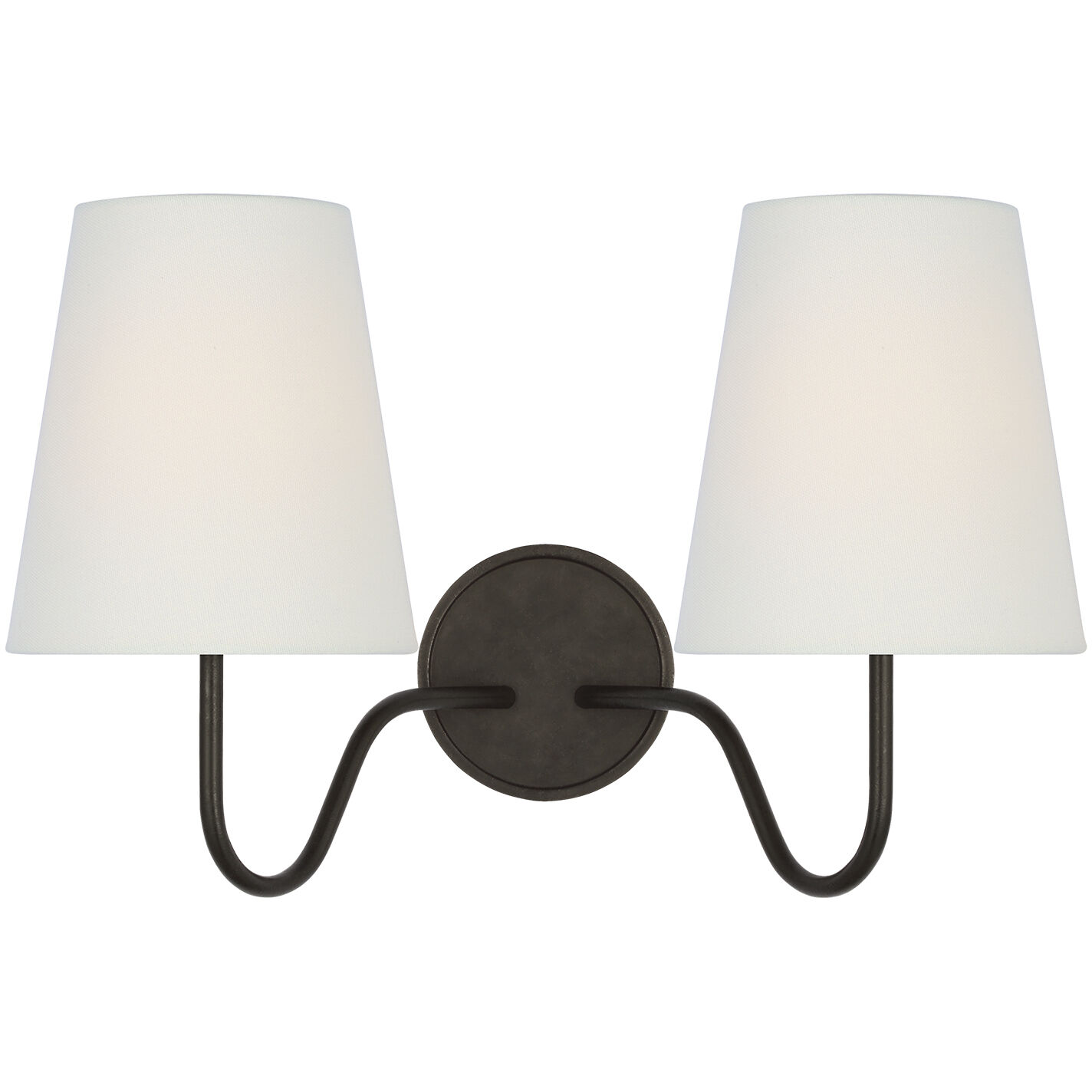 Amber Lewis Lyndsie LED 15.75 inch Aged Iron Double Sconce Wall Light in Linen