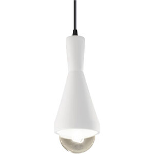 Radiance Collection LED 5 inch Gloss White with Matte Black Pendant Ceiling Light