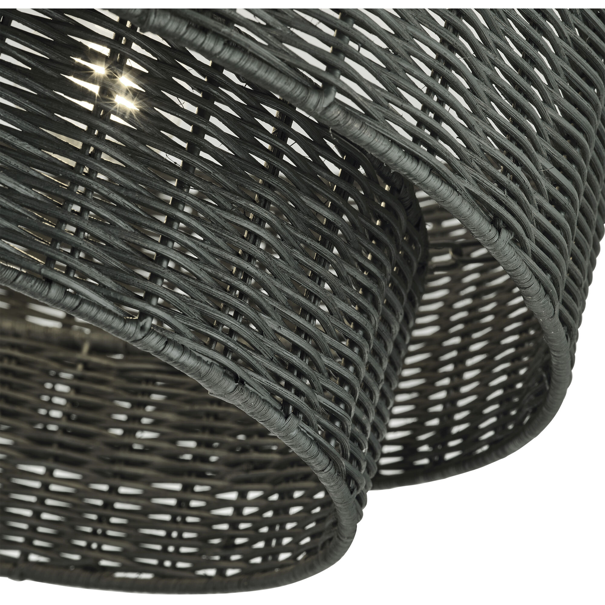 Weavington 3 Light 18 inch Black Semi Flush Mount Ceiling Light, Large