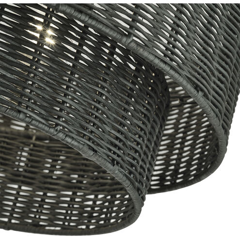 Weavington 3 Light 18 inch Black Semi Flush Mount Ceiling Light, Large