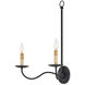 Saxon 2 Light 19.75 inch Zanzibar Black Wall Sconce Wall Light
