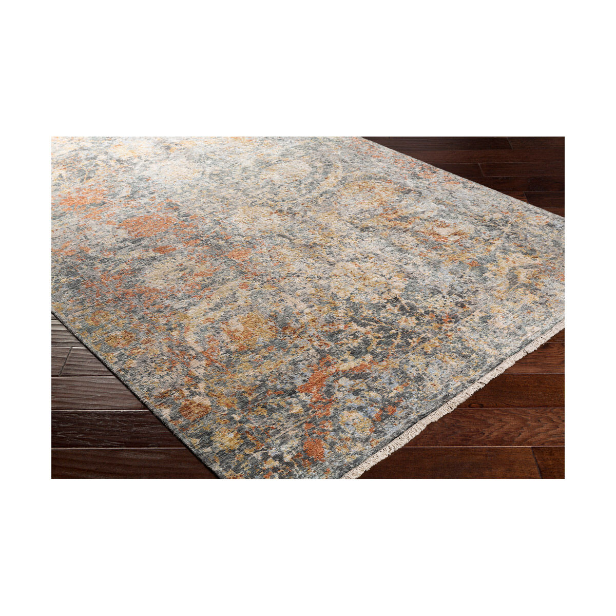 Govandi 156 X 108 inch Burnt Orange/Camel/Olive/Charcoal/Teal/Khaki Rugs, Rectangle