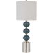 Malaga 35 inch 150 watt Slate Blue and Chrome Table Lamp Portable Light, Pair
