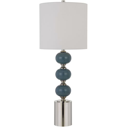 Malaga 35 inch 150 watt Slate Blue and Chrome Table Lamp Portable Light, Pair