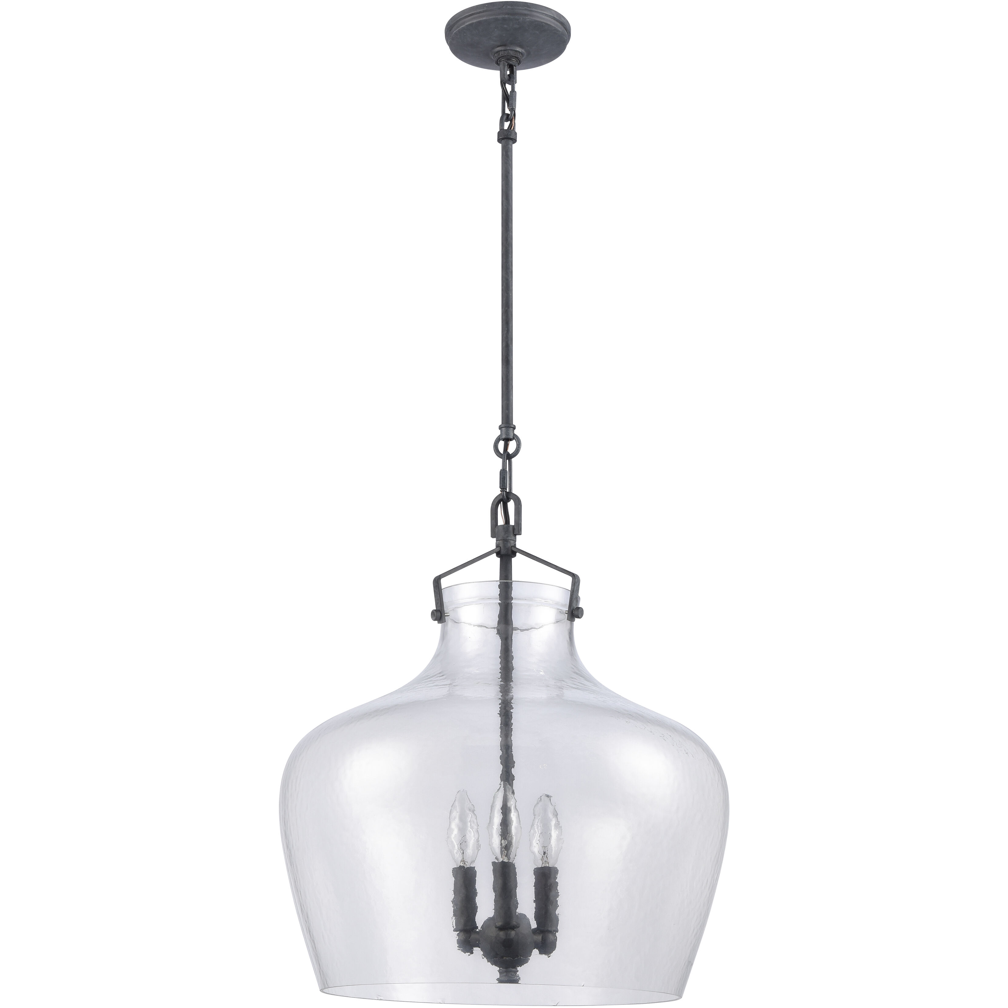 Davenport 3 Light 17 inch Aged Zinc Pendant Ceiling Light