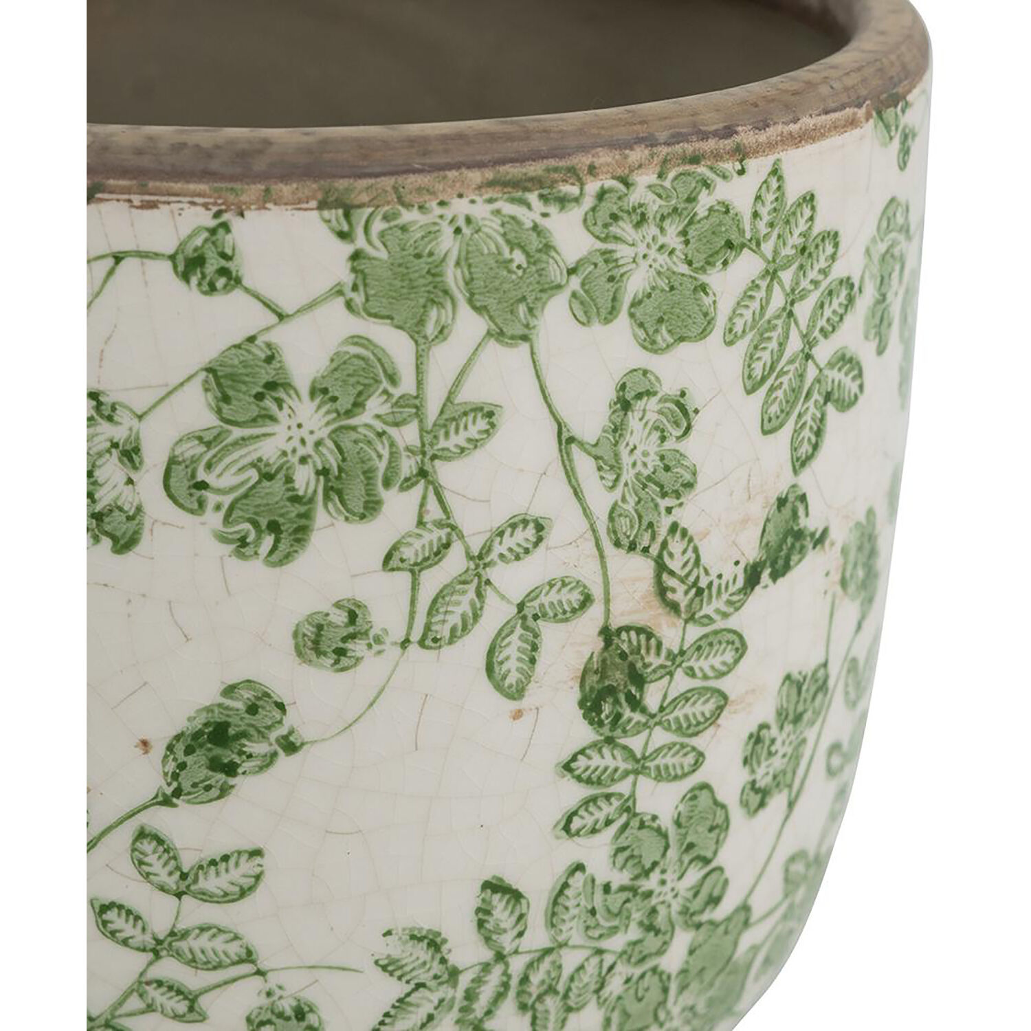 Flower Green and White Planter