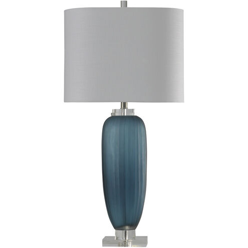 Signature 35 inch 100 watt Nicosia Blue Table Lamp Portable Light