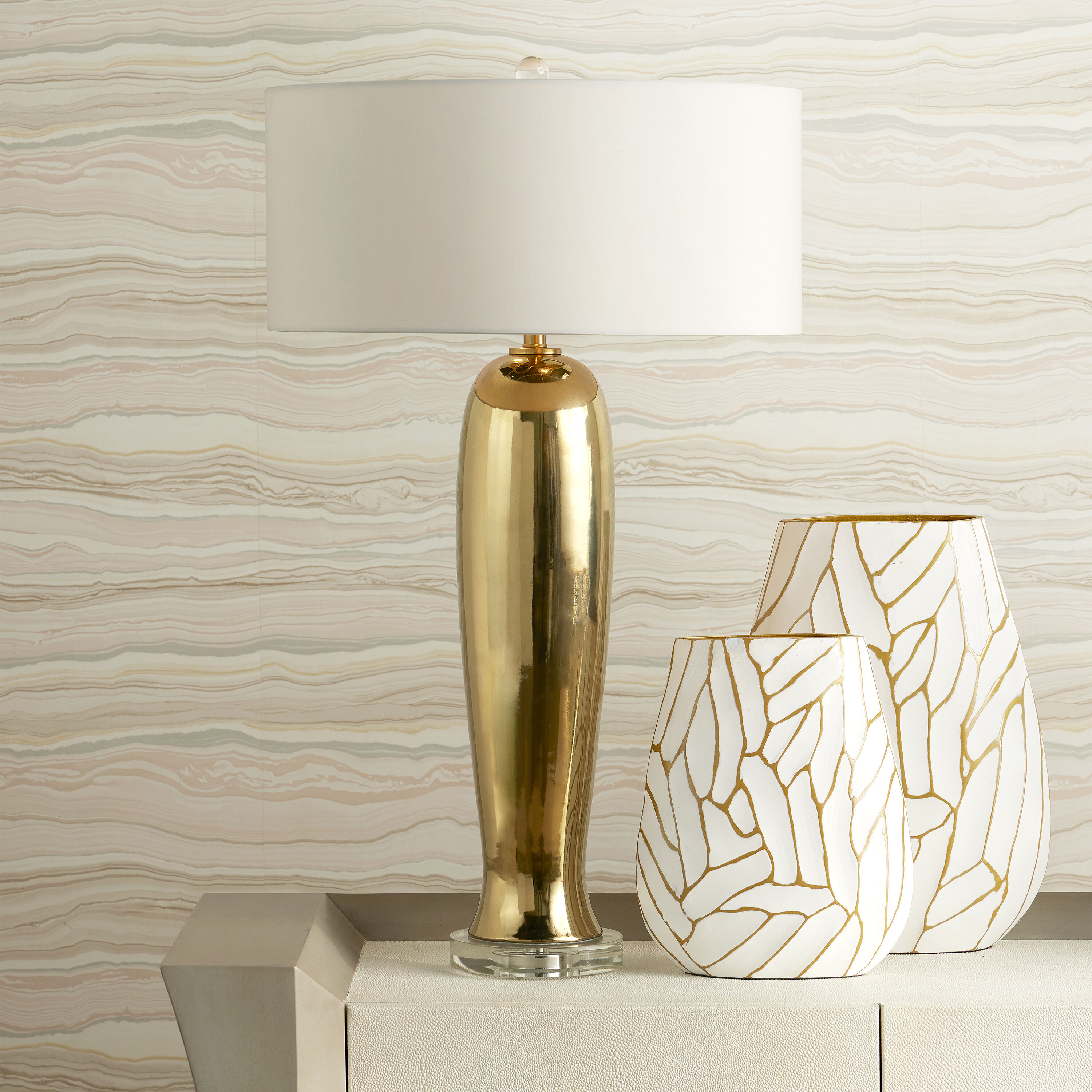 Gold and clear table lamp deals