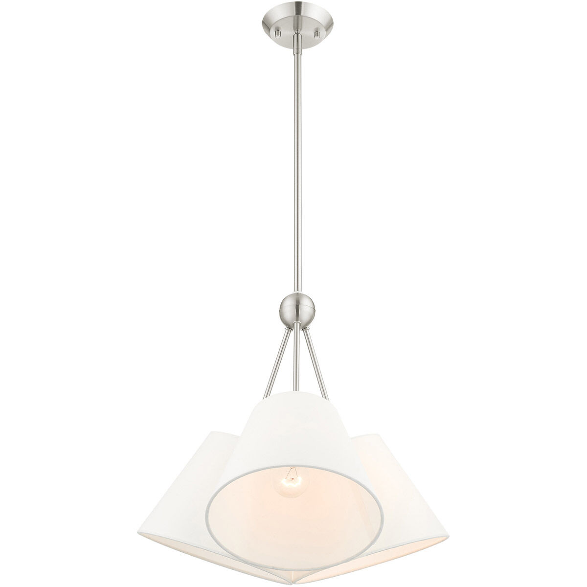 Prato 3 Light 21 inch Brushed Nickel Chandelier Ceiling Light