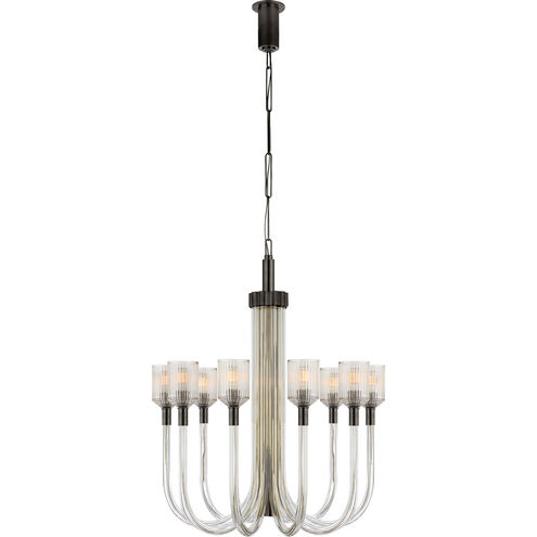 Kelly Wearstler Reverie 10 Light 30 inch Clear Ribbed Glass and Bronze Single Tier Chandelier Ceiling Light in Clear Glass and Bronze, Medium