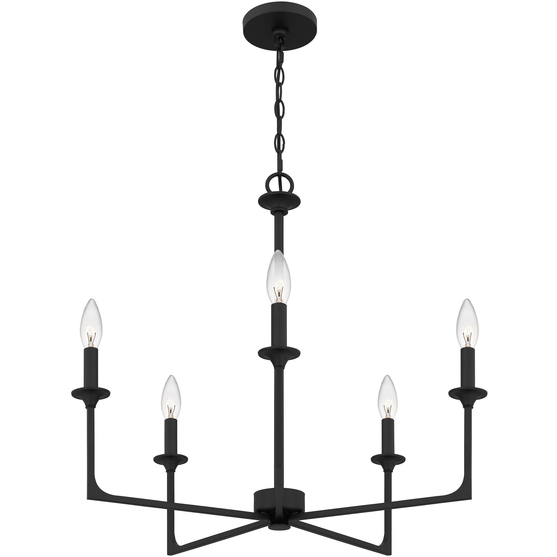 Prescott 5 Light 26 inch Matte Black Chandelier Ceiling Light