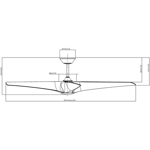 Zephyr 62 inch Matte White Downrod Ceiling Fan