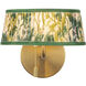 Alora Mood Scout 2 Light 8.13 inch Brushed Gold and Green Linen Wall/Vanity Light Wall Light