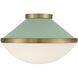 Xander 2 Light 16.25 inch Vibrant Gold and Green Flush Mount Ceiling Light
