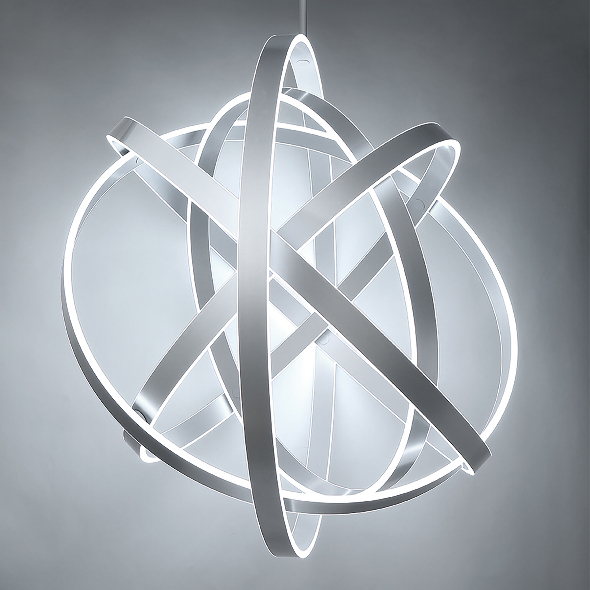 Kinetic LED 60 inch Titanium Chandelier Ceiling Light in 60in.