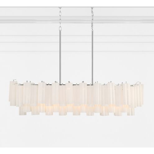 Addis 14 Light 51.75 inch Polished Chrome Chandelier Ceiling Light in Tronchi Glass White