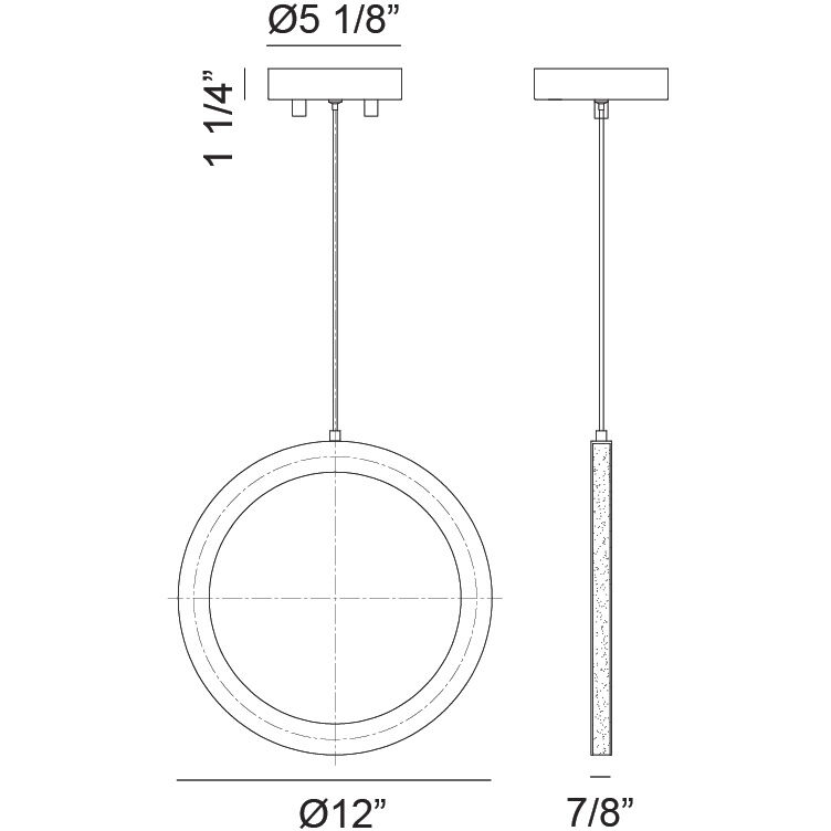 Victoria LED 0.88 inch Black Pendant Ceiling Light