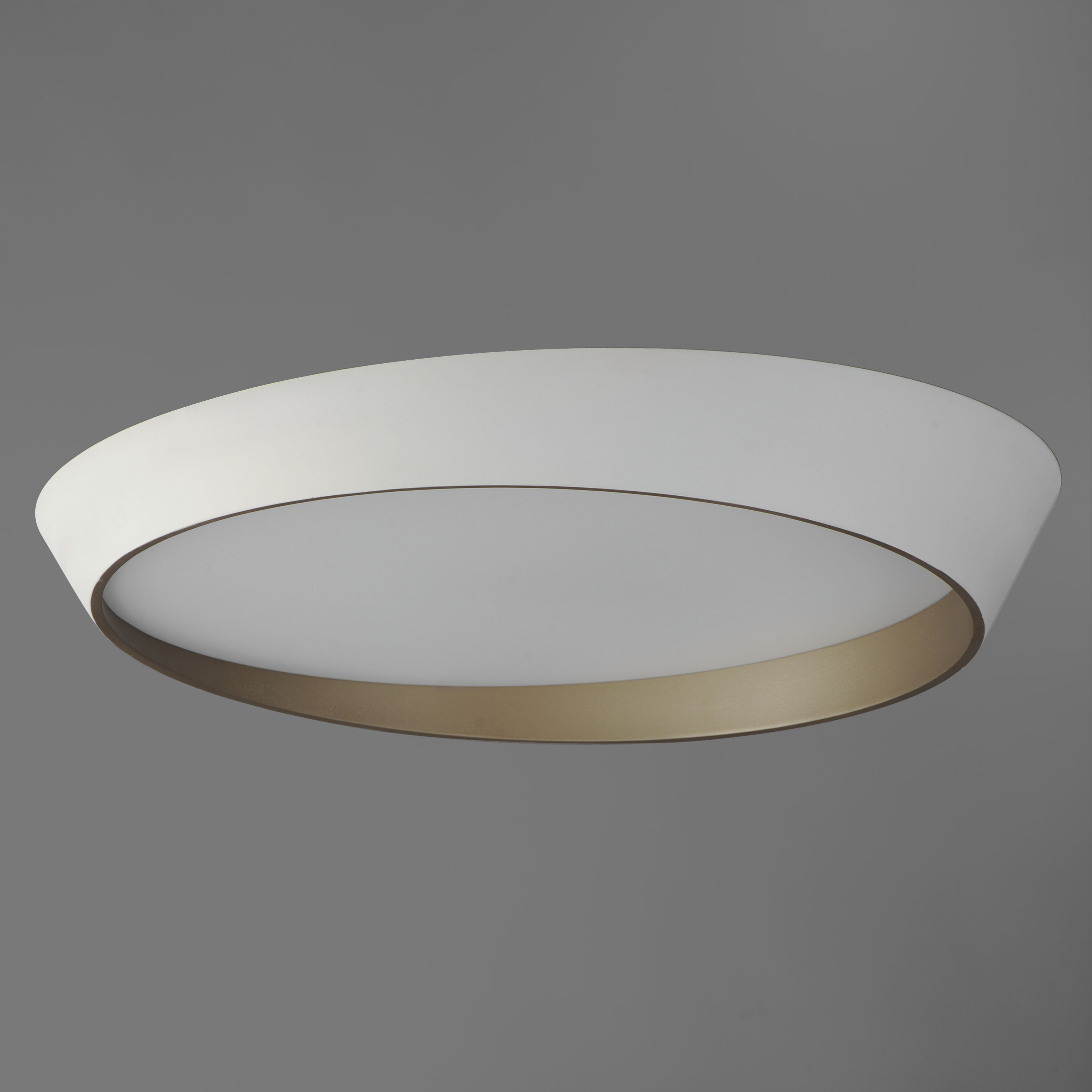 Slant LED 31.5 inch White with Gold Flush Mount Ceiling Light