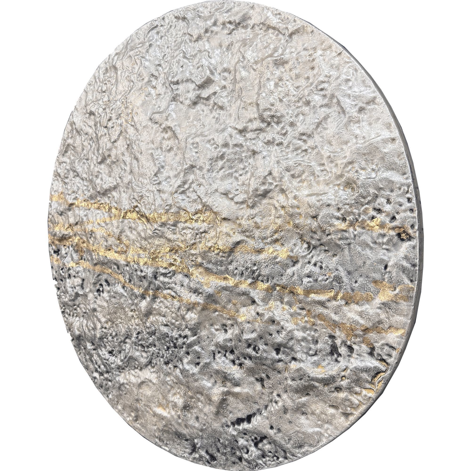 Metallic Mercury White and Gray and Metallic and Neutral Wall Sculpture, The Studio