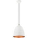 Arlington 1 Light 12 inch White with Brushed Nickel Accents Pendant Ceiling Light