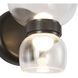 Sutton 5.38 inch Urban Bronze and Clear Glass Bath Vanity Light Wall Light