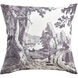 Reverie Toile 24 inch Amaranth and Ivory Pillow in 24" x 24"