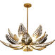 Fern 14 Light 36 inch Modern Gold Chandelier Ceiling Light